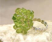 Handwoven Peridot Sterling Silver Ring