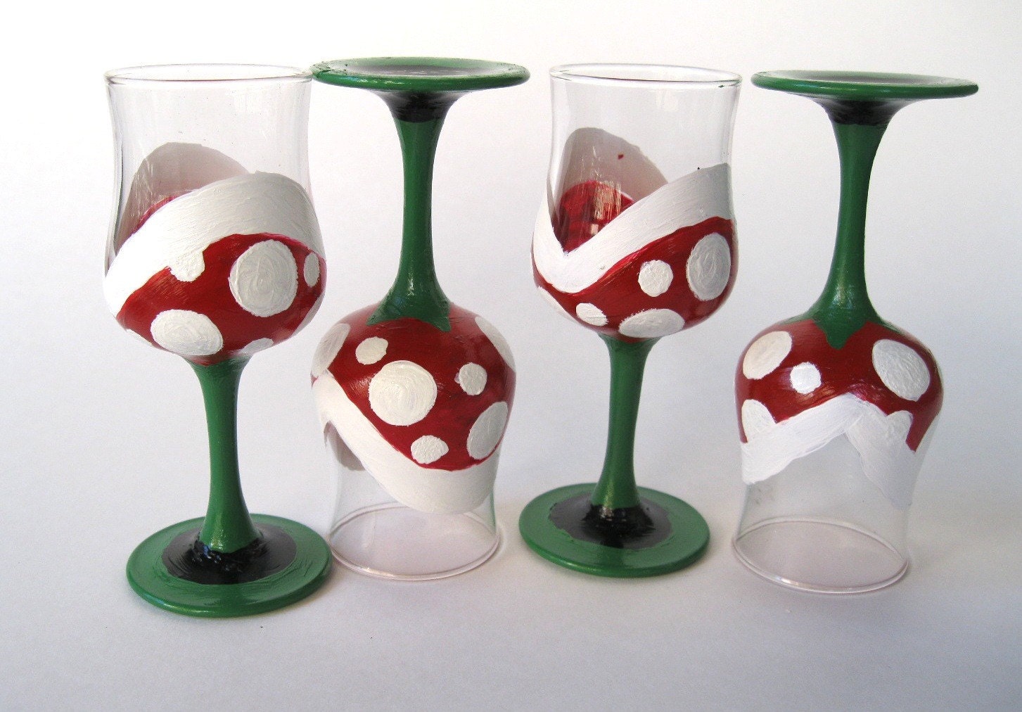 Piranha Plant Short Champagne Glasses-Set of 4