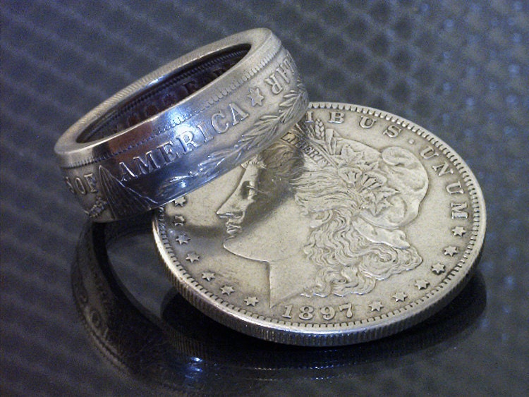 Coin Ring Jewelry - ( Morgan Silver Dollar )  -  Choose The ( YEAR and RING SIZE ) You Want
