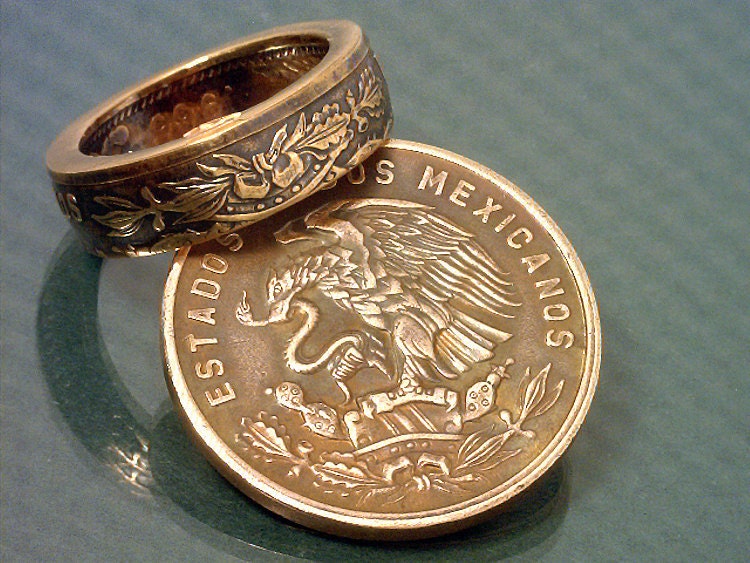 COIN RING JEWELRY  -------- (( Mexico 20 Centavos Coin )) ------- Choose The (( Ring Size )) You Want