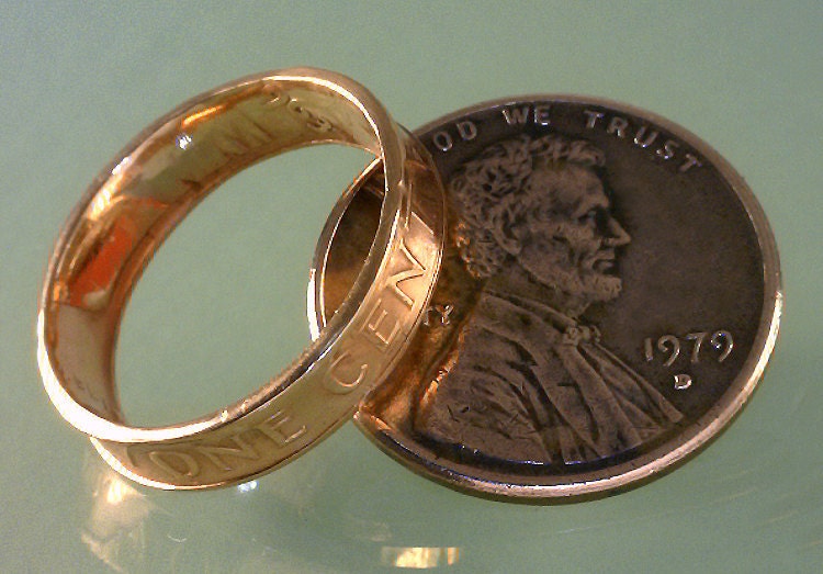 COIN RING - ( Lincoln Penny) - ( Pinky or Toe Ring) - - - - - - - - - - -  Choose The ( Ring Size) You Want