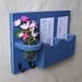 Mail Holder - Double Slots - Key Hooks - Jar Vase - Organizer - Painted Distressed Wood
