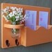 Mail Organizer - Mail and Key Holder - Letter Holder - Double Slots - Key Hooks - Jar Vase - Organizer - Painted Distressed Wood