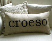 Welsh Croeso Welcome burlap pillow cushion cover