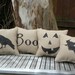 Halloween flying witch on broomstick silhouette burlap accent pillow cushion