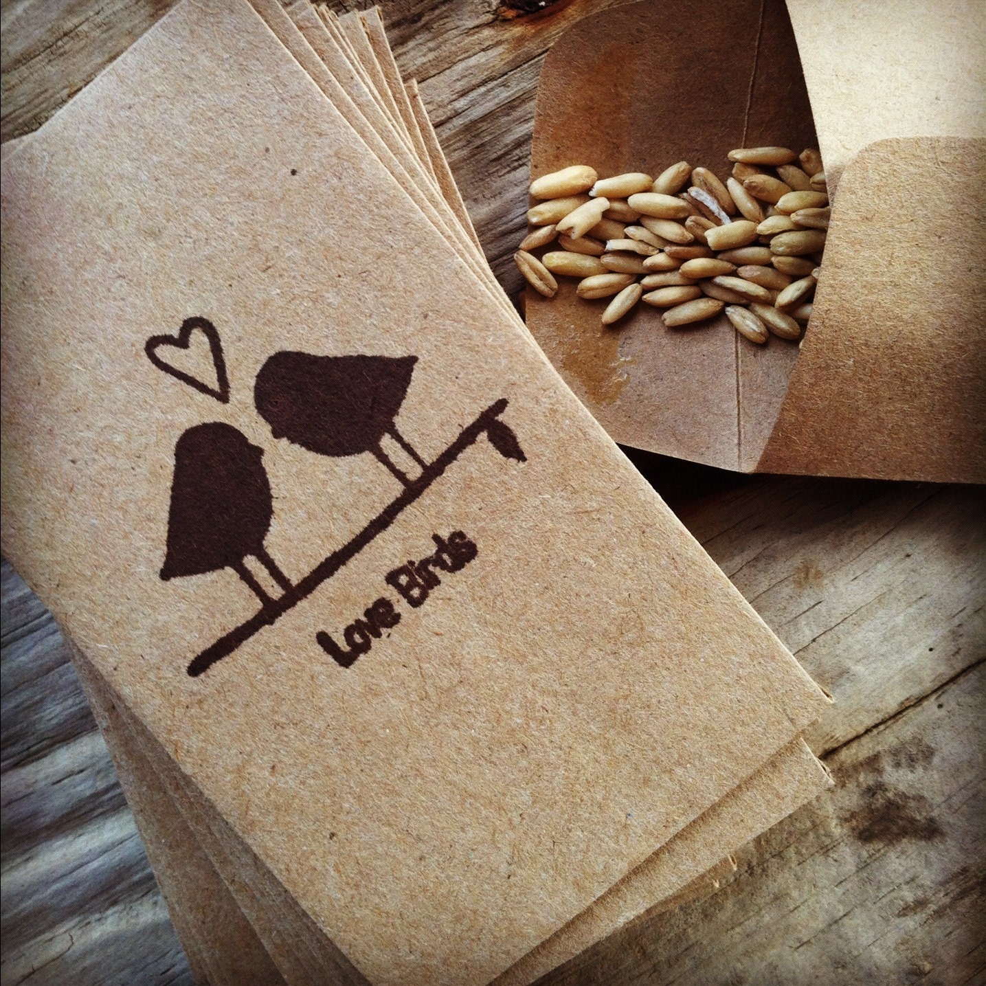 100 kraft brown wedding rice/seed envelopes/bags