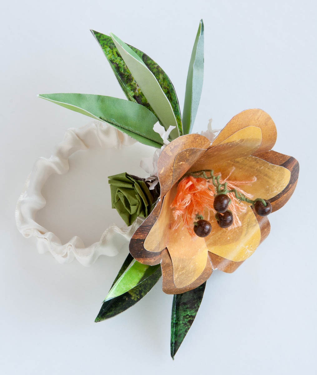 Paper Wrist Corsage - Yellow Flower