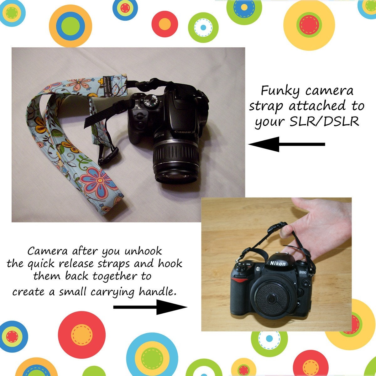 Camera Strap - PINK - quick release - 52 inches - CLEARANCE