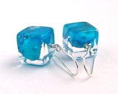 Hydrangea Resin Earrings.  Blue Resin Earrings. Pressed Flower Earrings.  Handmade Jewelry with Real Flowers -Hydrangea
