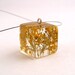 Yellow Resin Necklace.  Yellow Flowers Resin Pendant.  Pressed Flower Pendant Necklace.  Real Pressed Flowers - Yellow Baby's Breath