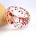 Red Resin Bangle. Chunky Bangle with Pressed Flowers. Real Flowers - Red Baby's Breath. Contemporary Botanical Jewelry.