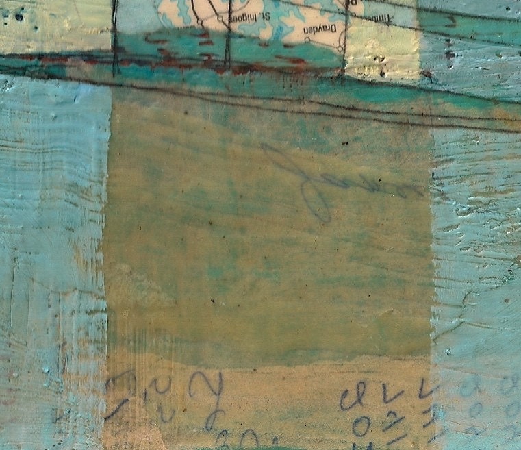Fine Art Print of Original Encaustic Painting: a journey inward and across
