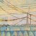 Mixed-Media Encaustic Painting- Rooftop and Power Lines- Fine Art Print: fragile & so strong