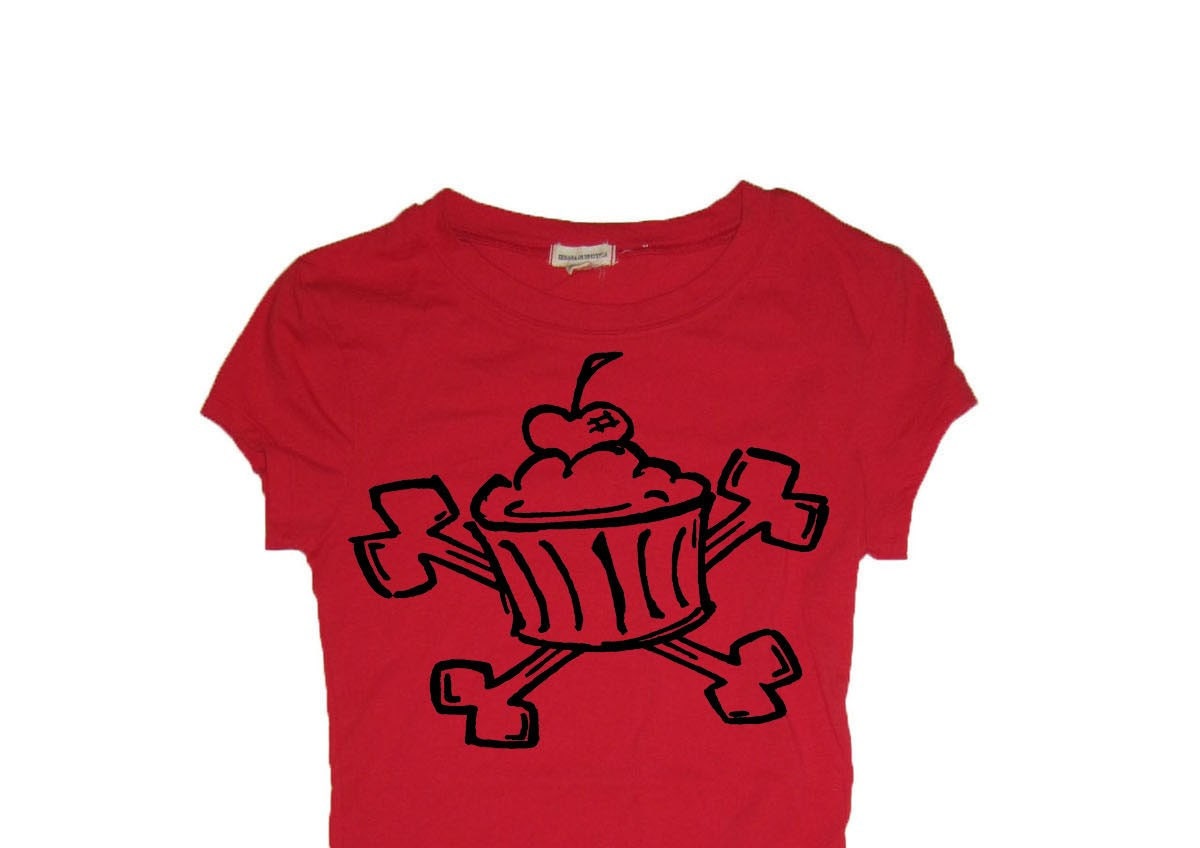 cupcake crossbones shirt