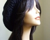 My Pretty Crochet Slouchy Hat Beret Tam Women Winter Hat BLACK Men Women Cute Celebrity Style Cool Gift Under 20