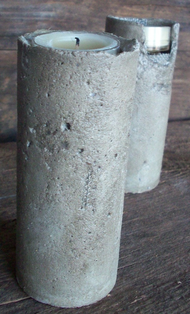 Concrete tea lite columns