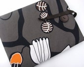 ipad 3 cover / ipad case / ipad 1 & 2 / Brown Cotton Fabric