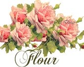 Shabby Vintage Klein Cabbage Roses Canister Spice Decals