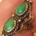 1950s Navajo VINTAGE STERLING SILVER and Green TURQUOISE RING