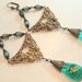 Lovely Art Deco Ornate Emerald Green Czech Glass Vintage Earrings