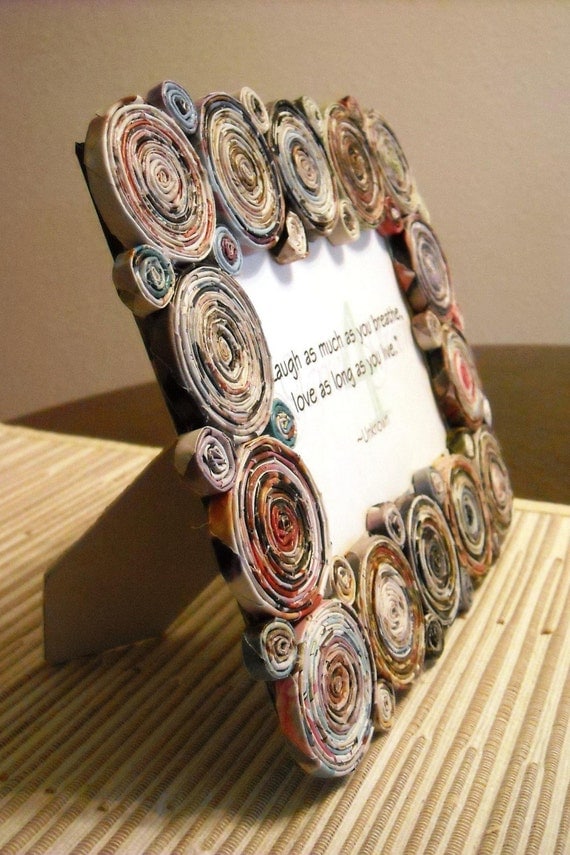 Recycled Magazine Picture Frame - E