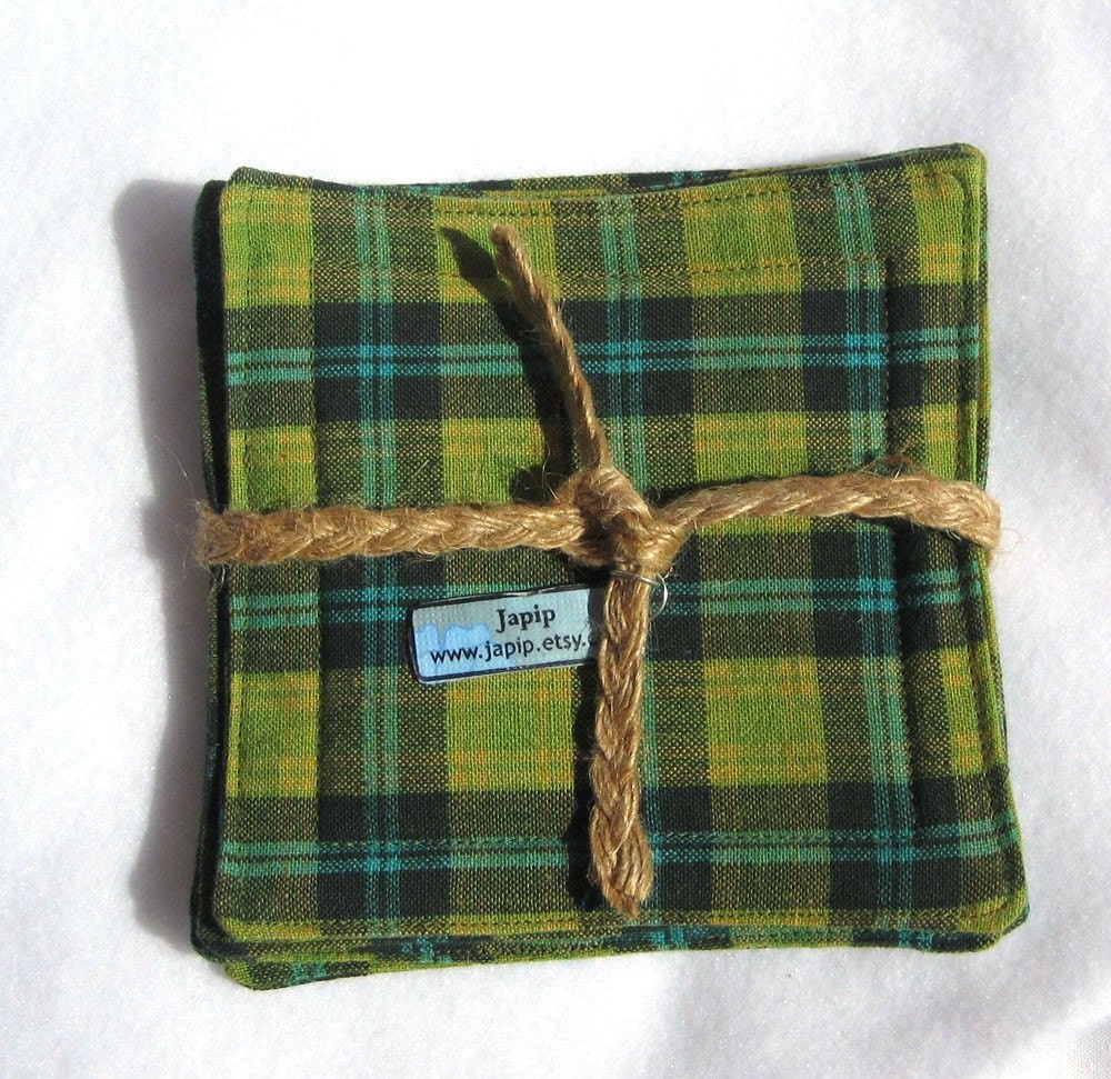 Lime Madras Coasters