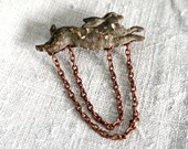 Sale...Runaway Rabbit... Archeological Fragment Brooch