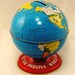 Coin Bank - Vintage Tin Litho Ohio Arts Co. 'World Bank' 1950's Savings Bank