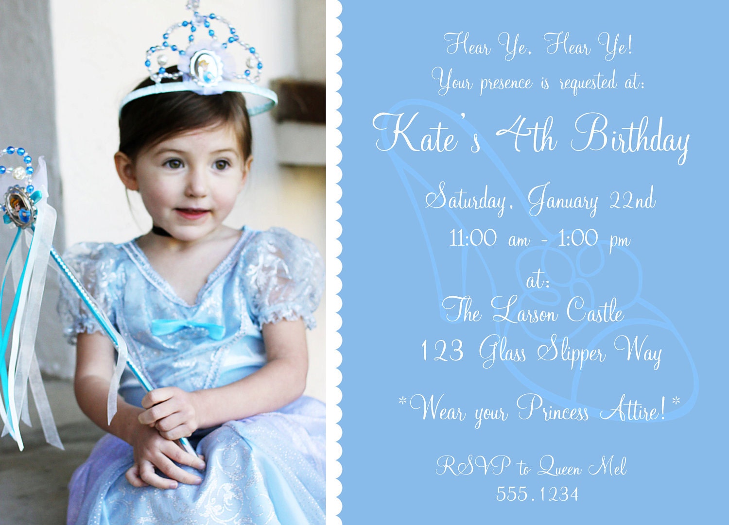 Cinderella Glass Slipper Birthday Party Invitation
