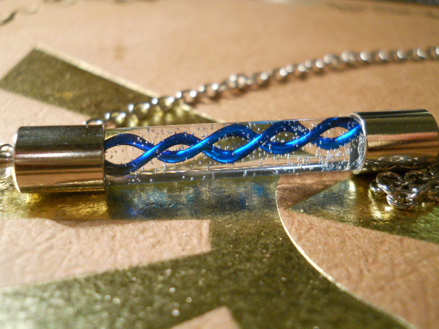 Resident Evil Blue T Virus Shield Necklace