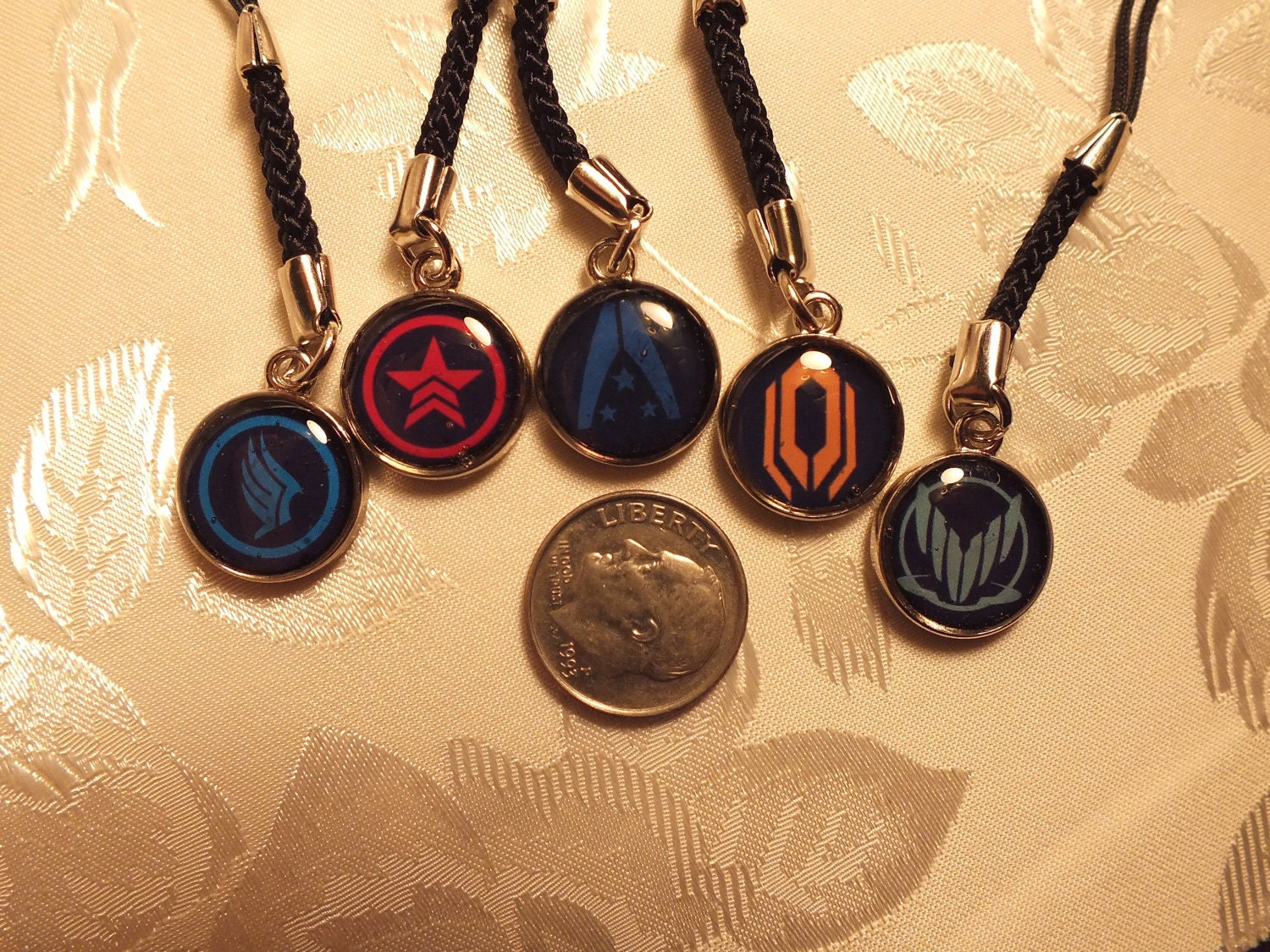 Mass Effect Inspired Cell Phone Charm, Keychain, Zipper Pull, Choose From 5 Different Styles