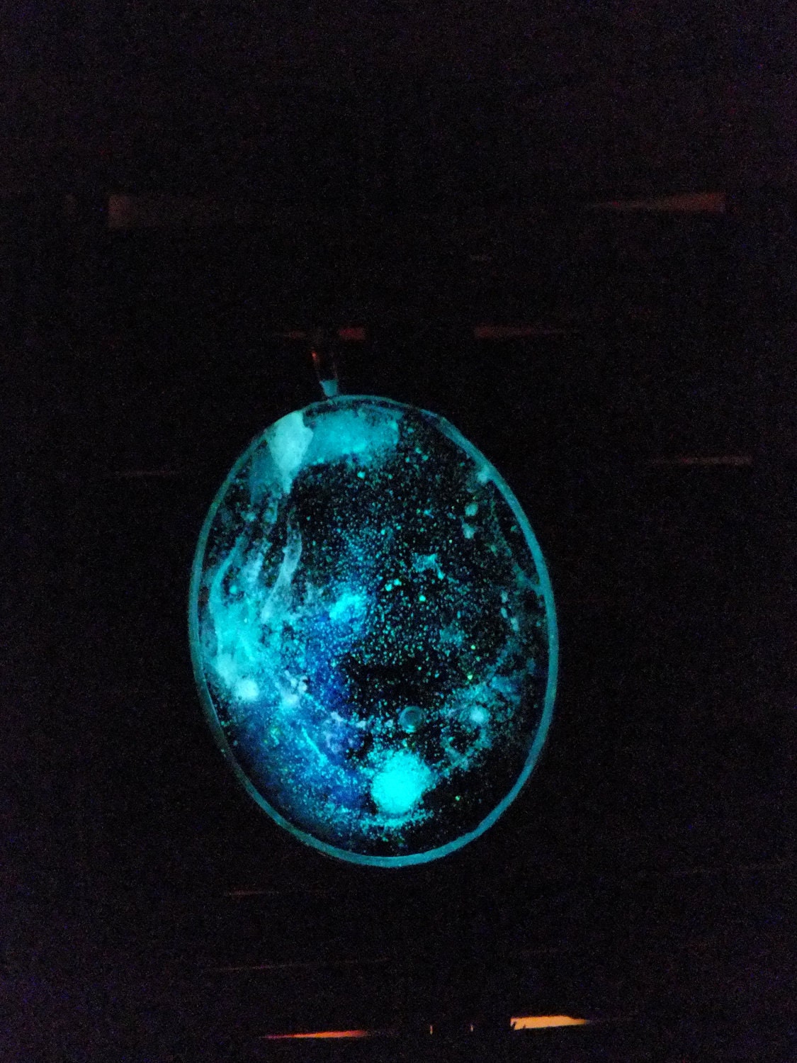 Glow In The Dark Galaxy Silver Window Necklace