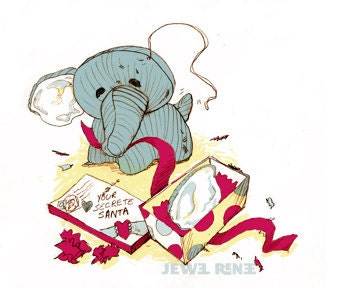 Hellephant's Great Giftmas Illustration 5x7