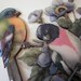 vintage SONGBIRD plaque 3D dimensional for your shabby cottage spring decor