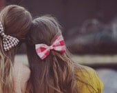 Vintage Red Bow Hair Clip /// Jules