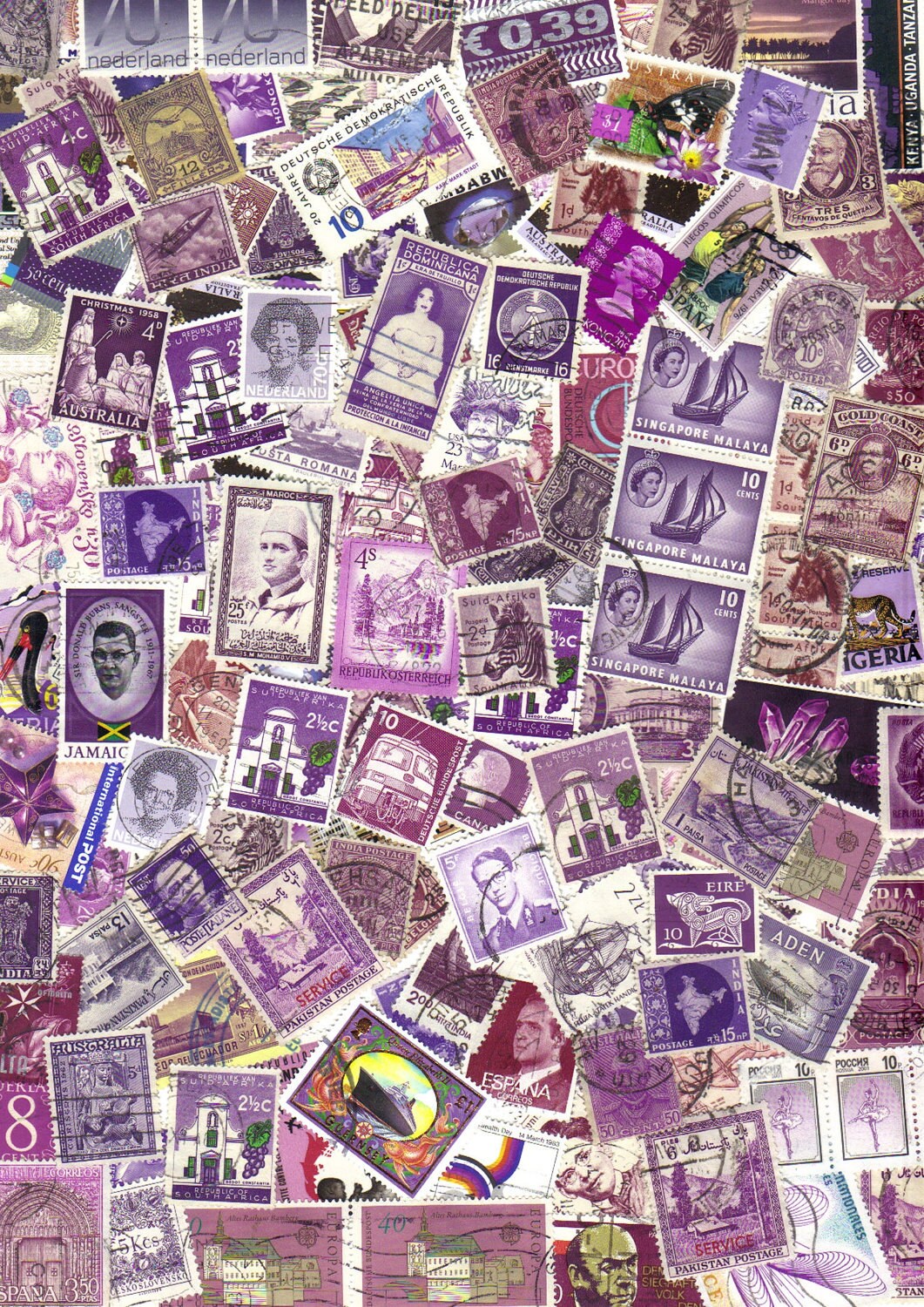 Purple Postage Stamps