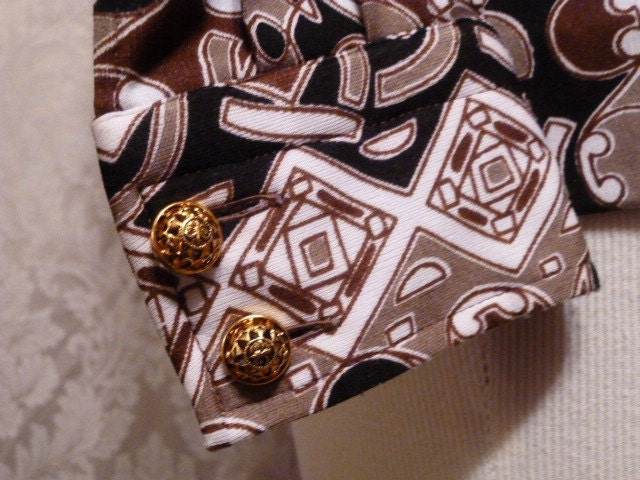 1960s Saks Fifth Avenue Pucci Style Turtleneck Blouse Made in Italy