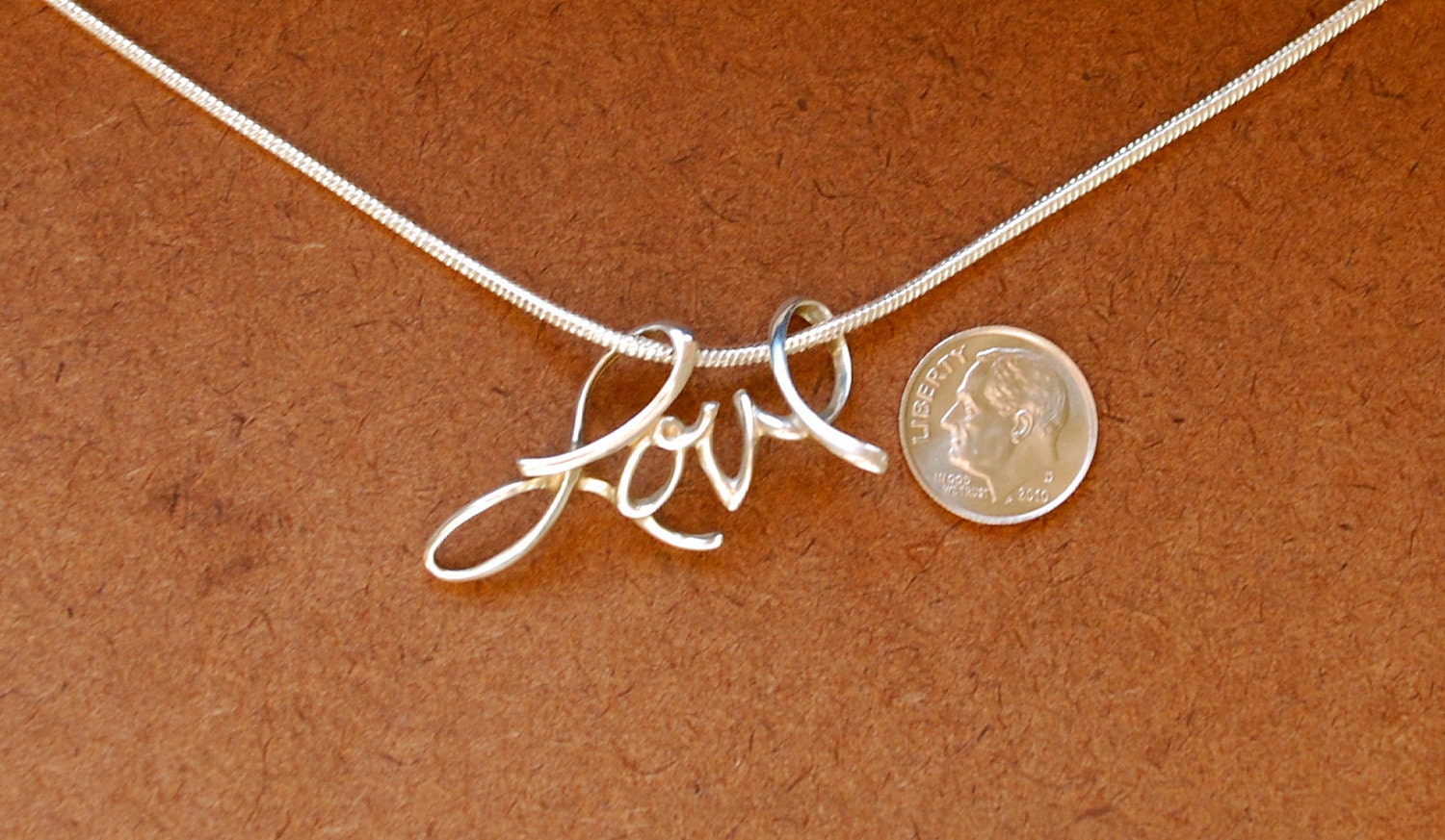 RESERVED FOR langsoh ONLY - Sterling silver love pendant on 18 inch sterling silver necklace
