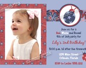 4th of July Ladybug Birthday Invitation - Any Age - Red White and Blue - PRINTABLE INVITATION DESIGN Il_170x135