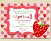 Strawberry Blossom Birthday Party Invitation - PRINTABLE INVITATION DESIGN Il_170x135