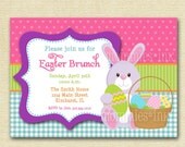 Easter Gingham and Polka Dot Invitation - PRINTABLE INVITATION DESIGN Il_170x135