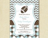 Mod Chevron Dotty Football Baby Shower Invitation - PRINTABLE INVITATION DESIGN Il_170x135