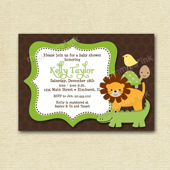 Mod Safari Stack ... Baby Shower Invitation - PRINTABLE INVITATION DESIGN Il_570xn