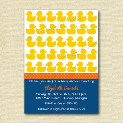 Ducky Baby Shower Invitations on Rubber Ducky Baby Shower Invitation   Printable Invitation Design