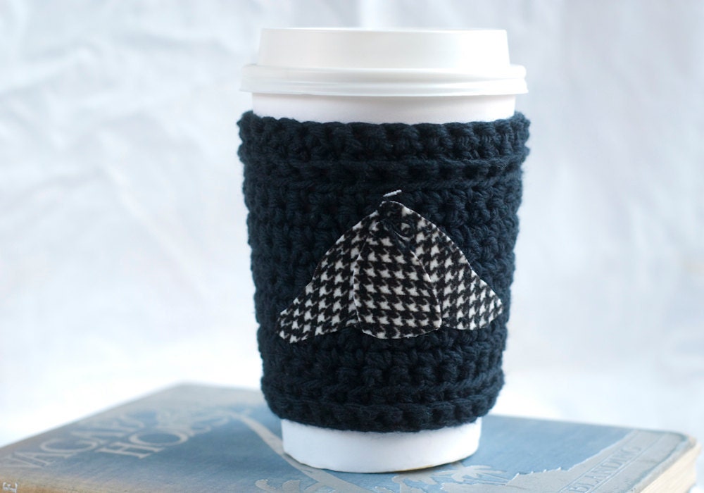 Sherlock cup cozy, crochet coffee cozy, Sherlock hat