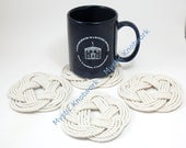 Nautical Coasters Turk's Head Knots in Natural White Set of 4