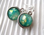 READY to SHIP Opal in Green Ocean Earrings, Wedding Bridesmaids Earrings, Spring Summer fashion earrings