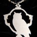 Woodland Owl silhouette necklace in silver stainless steel - bird jewelry