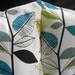Decorative pillows teal blue lime green gray grey leaf design cushion shams UK designer fabric Two 18 x 18 inch handmade