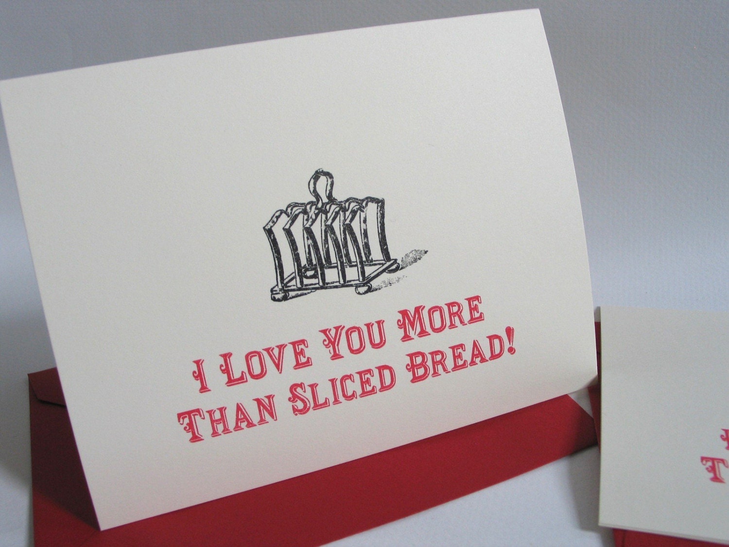 Valentine's Day I Love You More Than Sliced Bread Gocco Card